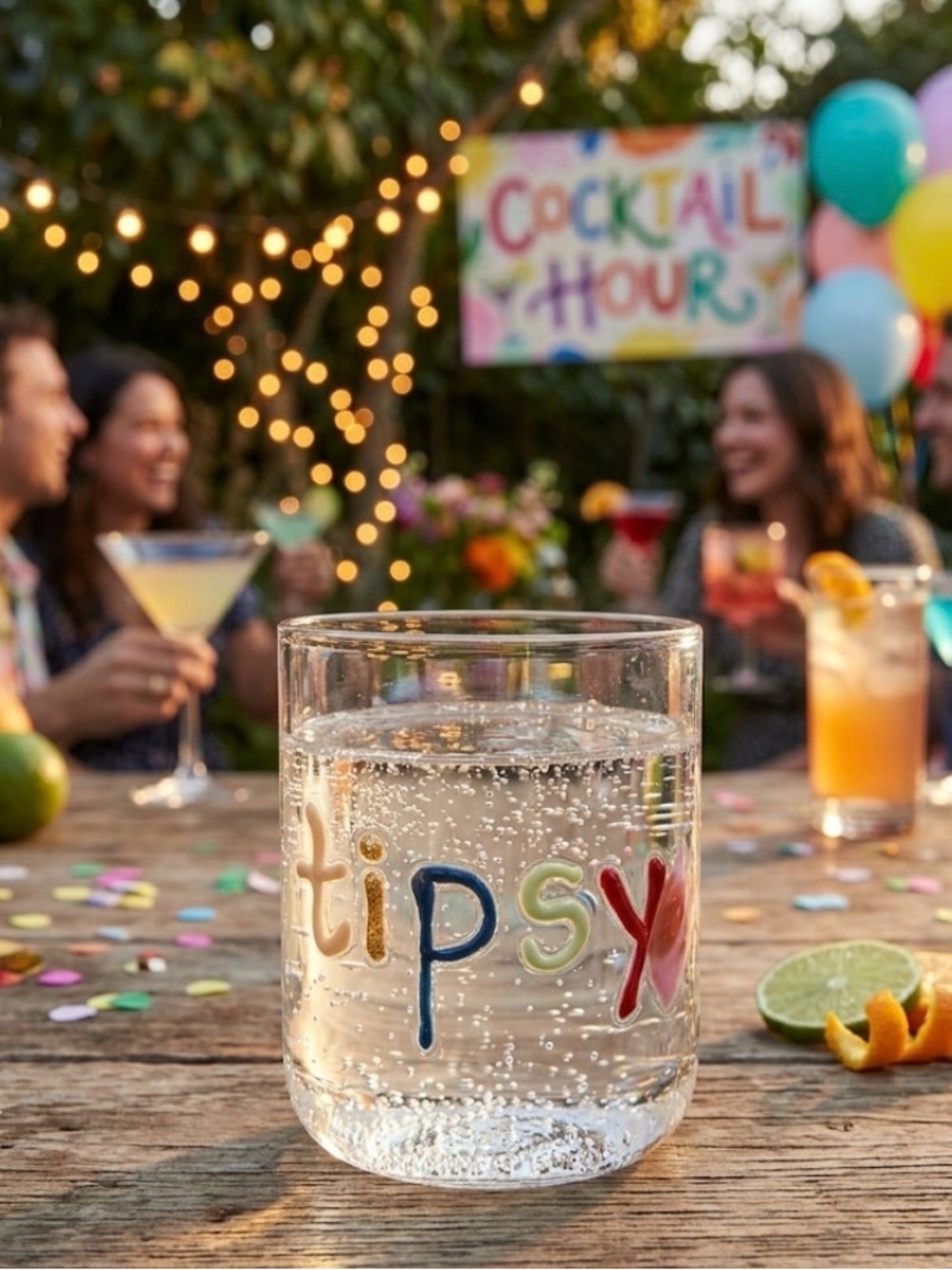 Anthropologie Tipsy Handblown Glass Cup